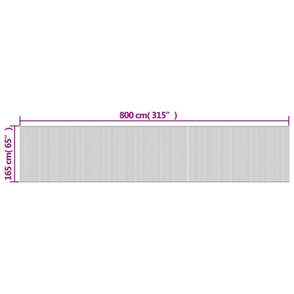 Elegant Brown Bamboo Room Divider 165x800 cm - Stylish Privacy Solution