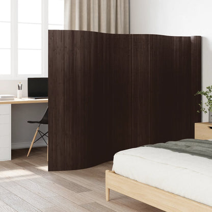 Dark Brown Bamboo Room Divider 165x800 cm - Stylish & Eco-Friendly