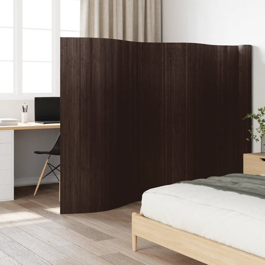 Dark Brown Bamboo Room Divider 165x800 cm - Stylish & Eco-Friendly