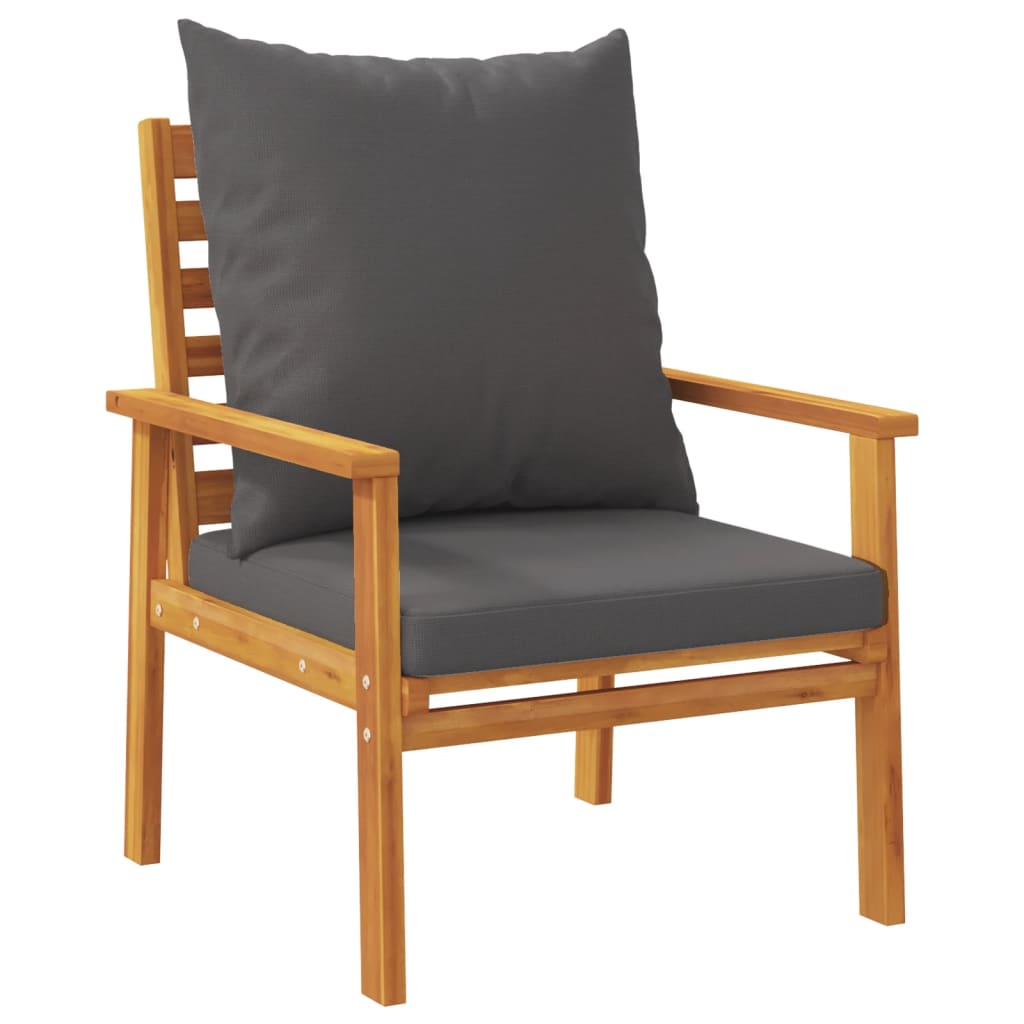 2pc Acacia Wood Garden Sofa Chairs with Cushions - Solid & Stylish