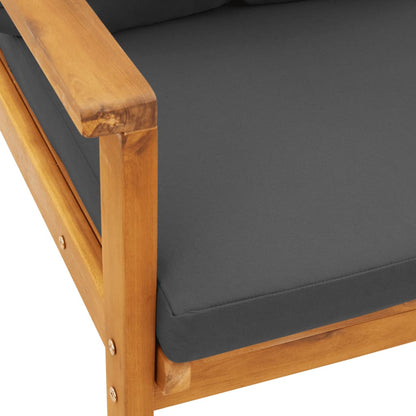 2pc Acacia Wood Garden Sofa Chairs with Cushions - Solid & Stylish