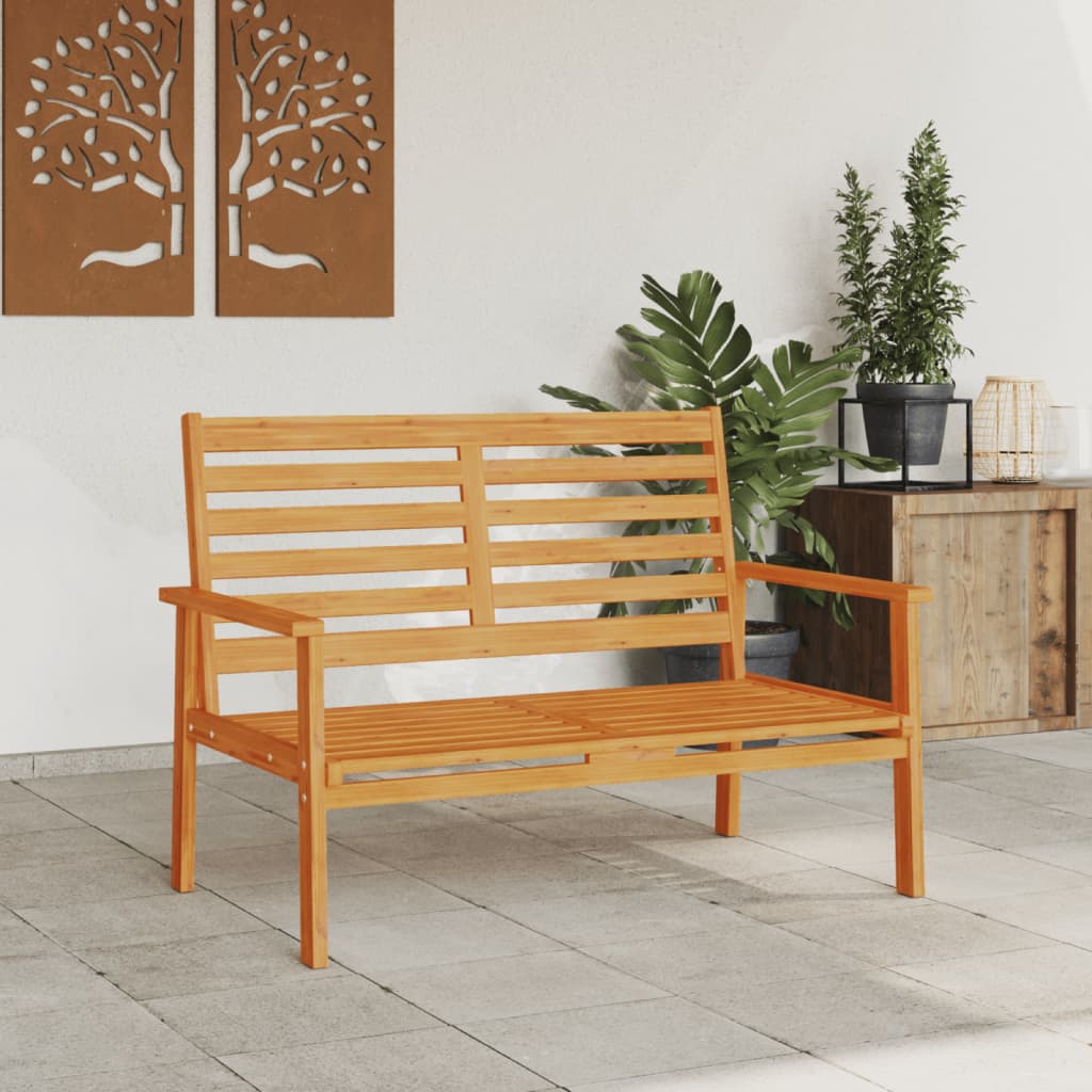 Solid Acacia Garden Sofa Bench - 120 cm Natural Wood Finish
