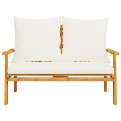 Solid Acacia Garden Sofa Bench 120cm with Cushion - Natural Wood