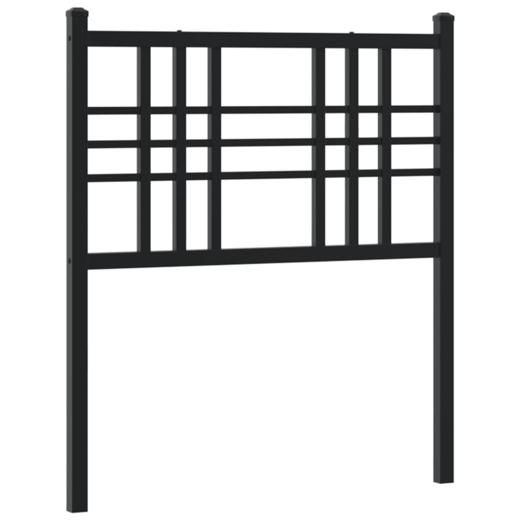 Elegant Black Metal Headboard - 75cm Modern Bedroom Accent