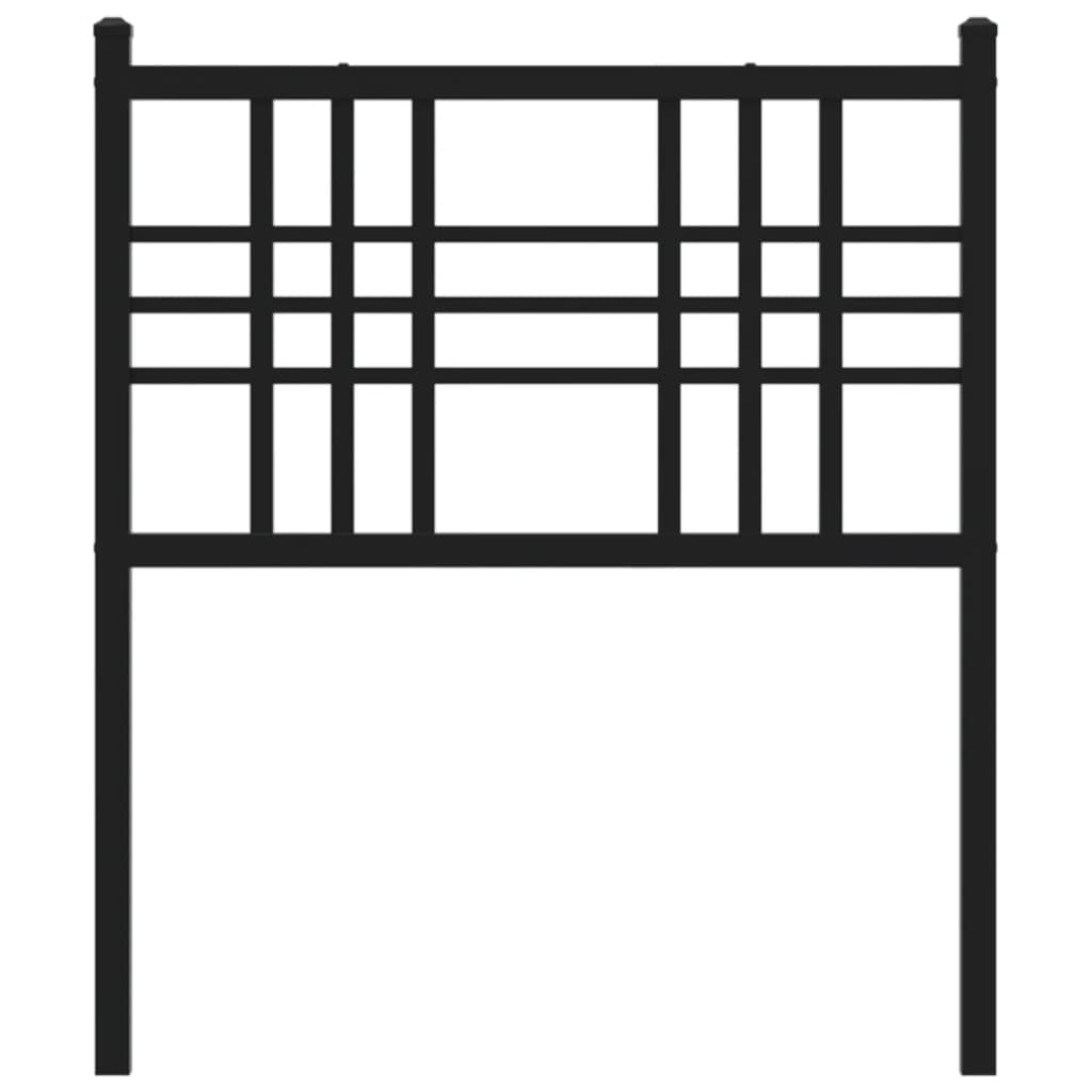Elegant Black Metal Headboard - 75cm Modern Bedroom Accent