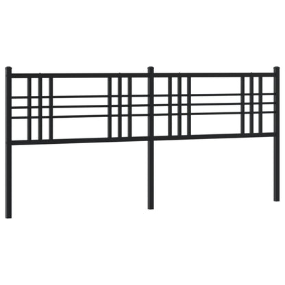 Sleek Black Metal Headboard - Stylish Design, 193cm
