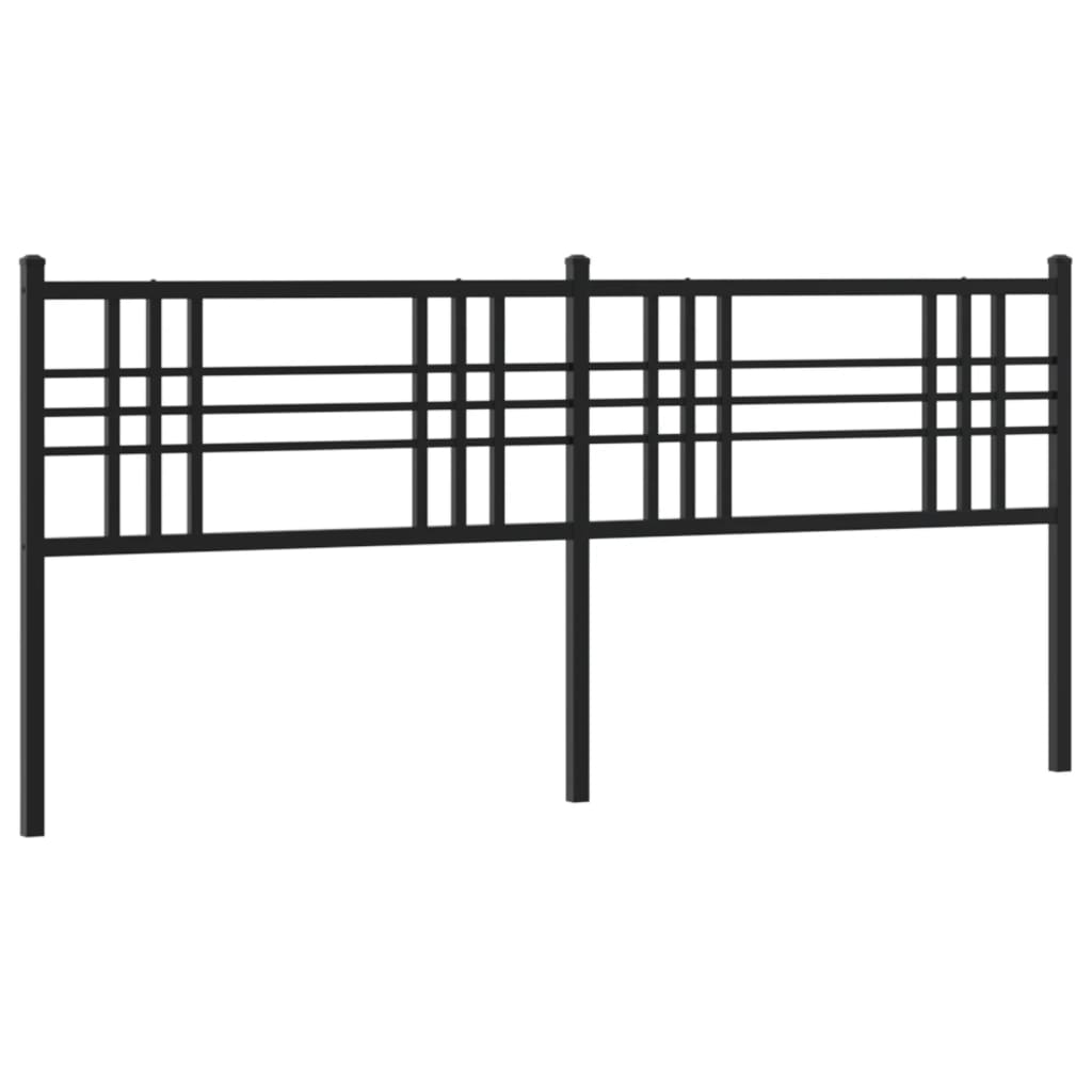 Elegant Black Metal Headboard - 200cm Sturdy & Stylish Design