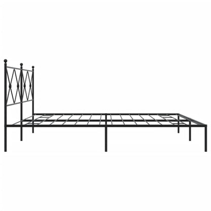 Black Metal Bed Frame with Headboard 200x200cm - No Mattress
