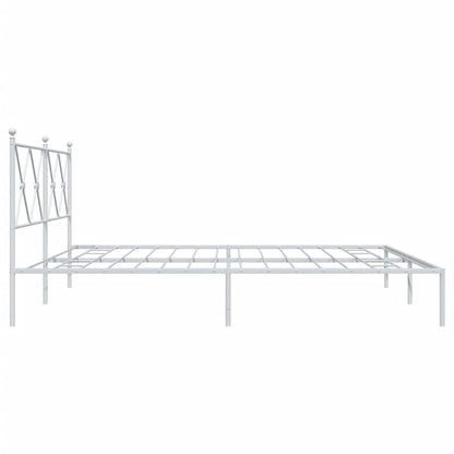 White Metal Bed Frame with Headboard 183x213cm - No Mattress
