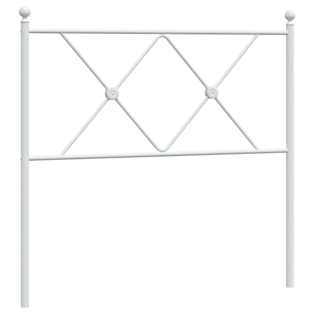 White Metal Headboard 90cm - Elegant & Sturdy Design