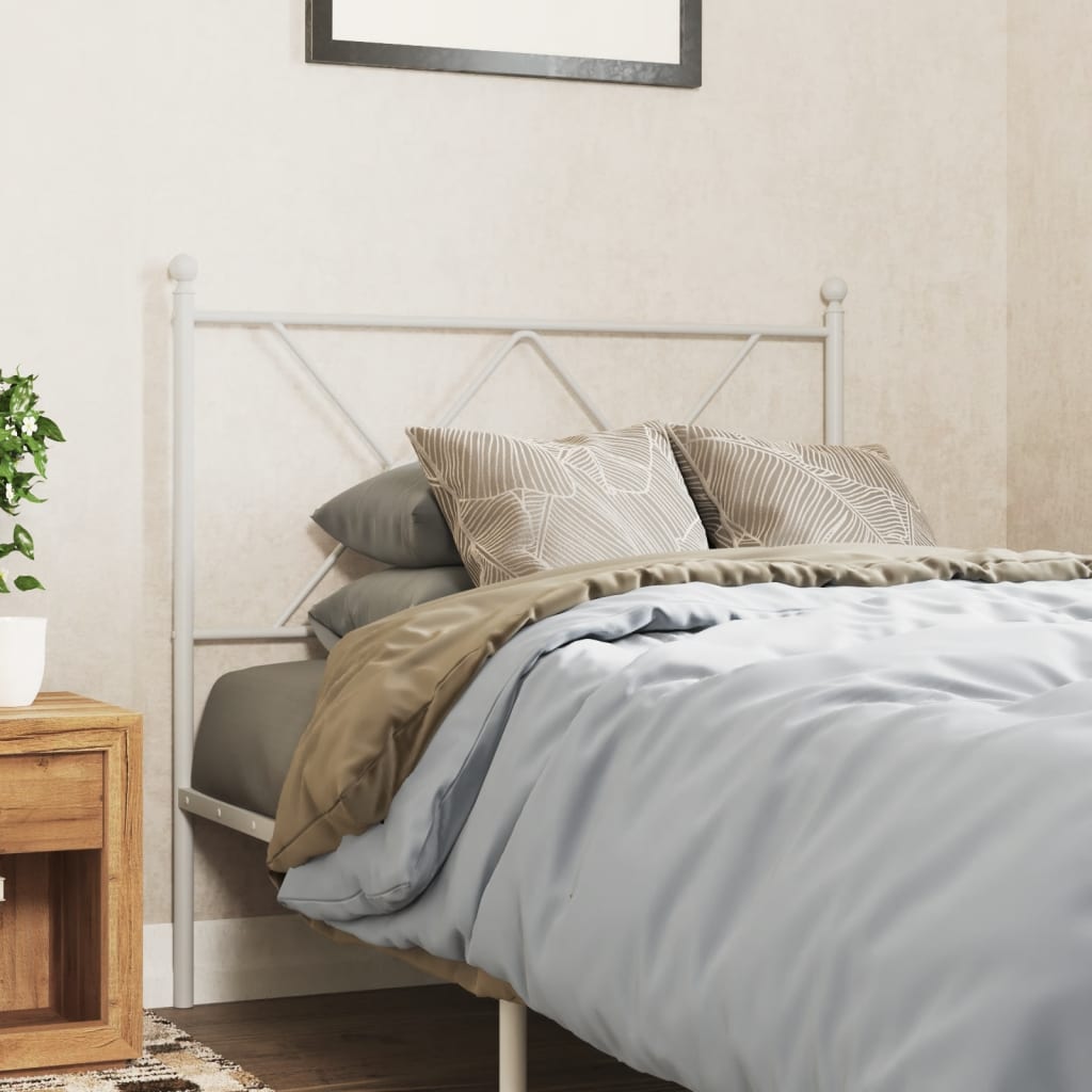 White Metal Headboard 90cm - Elegant & Sturdy Design