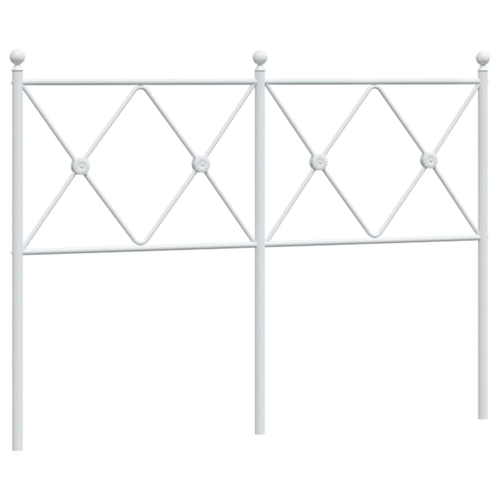 Sleek White Metal Headboard - 120cm Modern Bedroom Accent