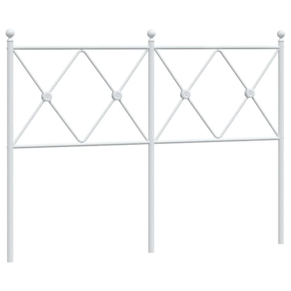 Sleek White Metal Headboard - 120cm Modern Bedroom Accent
