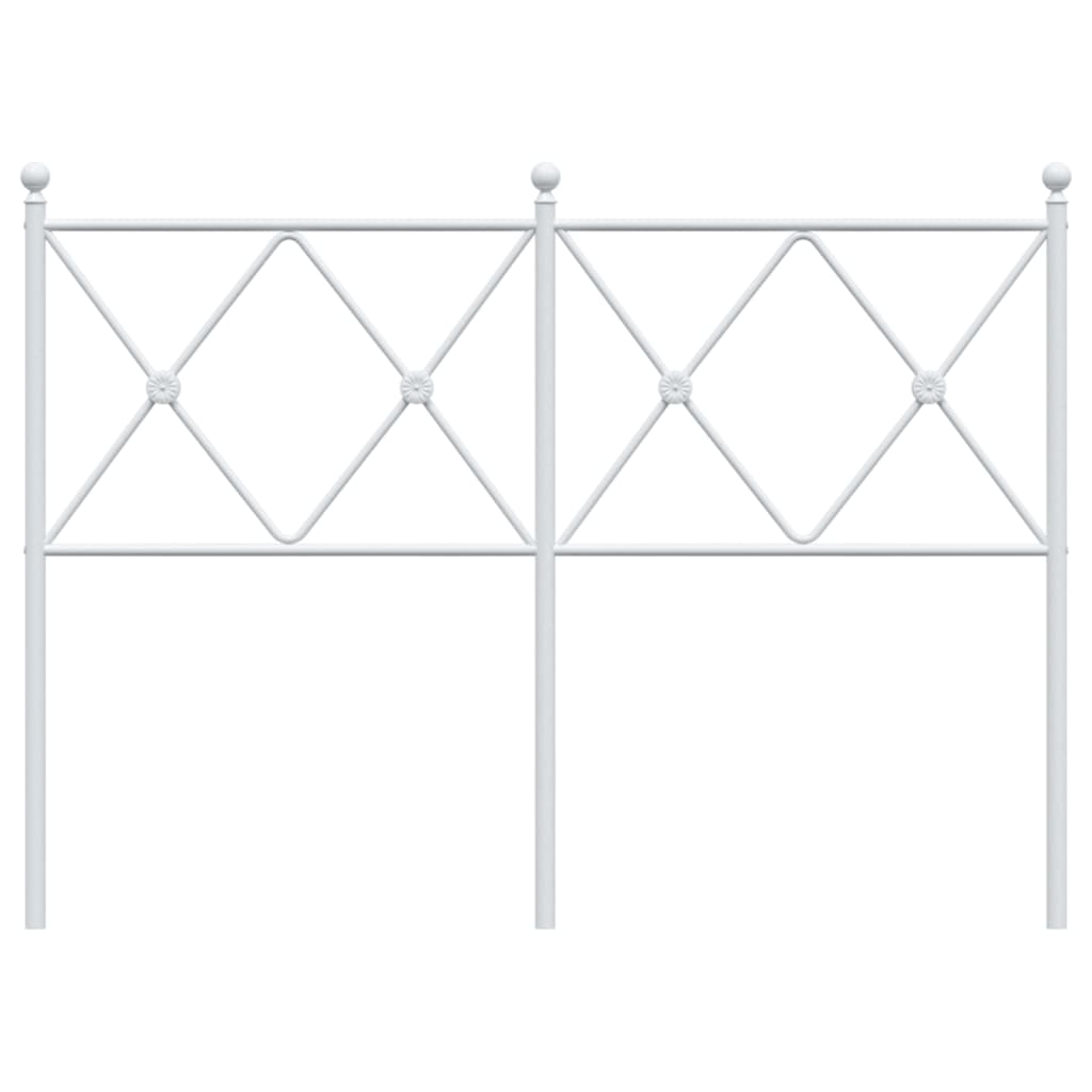 Sleek White Metal Headboard - 120cm Modern Bedroom Accent