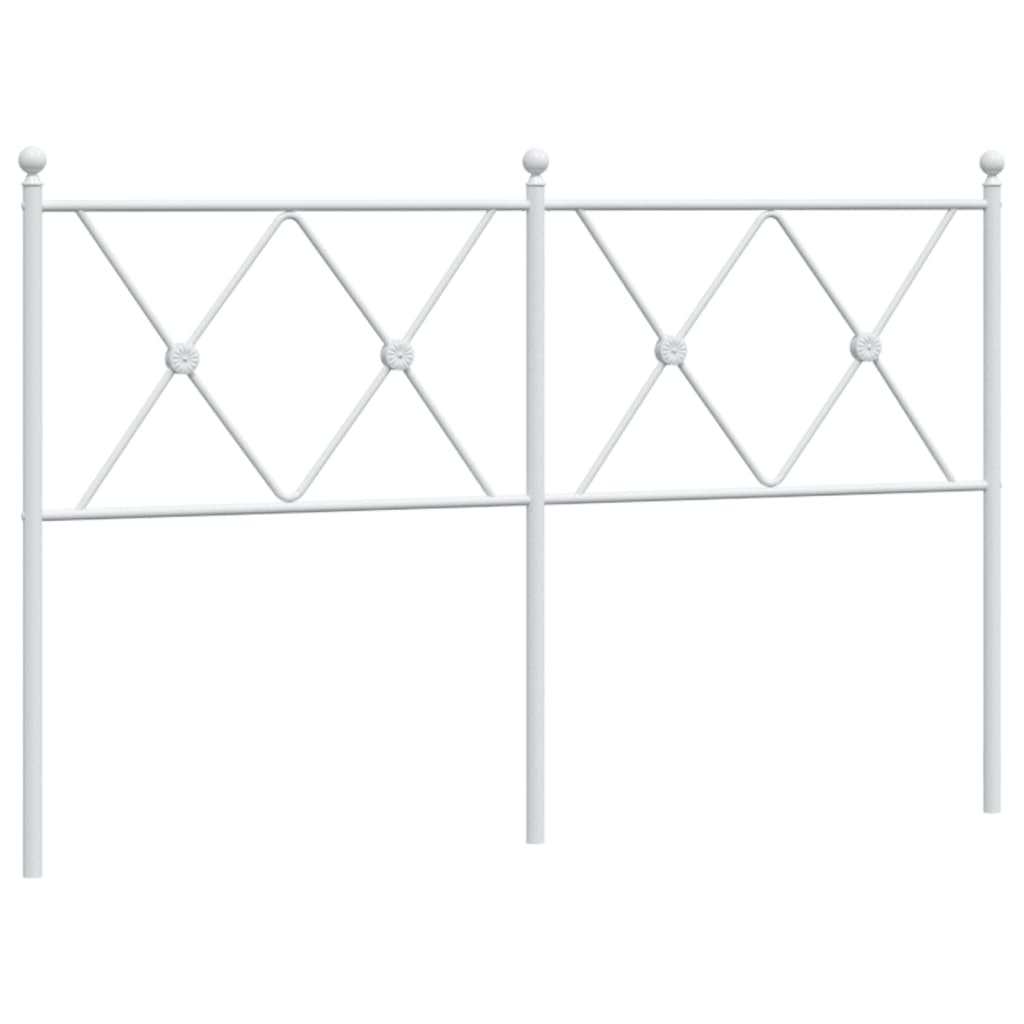 Elegant White Metal Headboard - 137cm Sturdy Frame