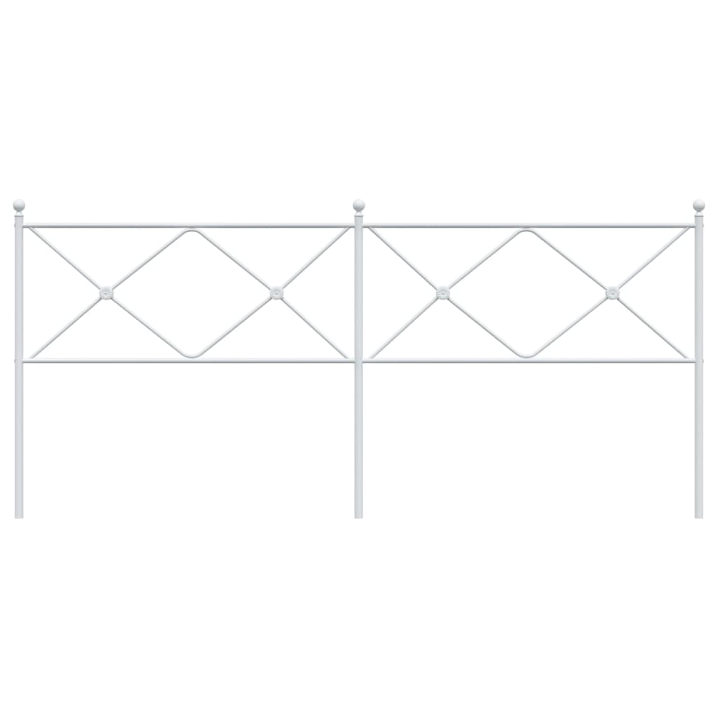 Elegant White Metal Headboard - Sturdy Design, 200cm
