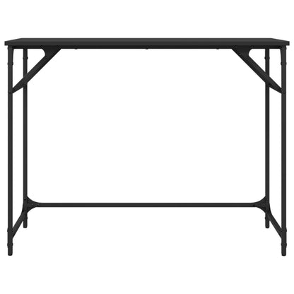 Black Engineered Wood & Steel Desk - 100x45x76 cm