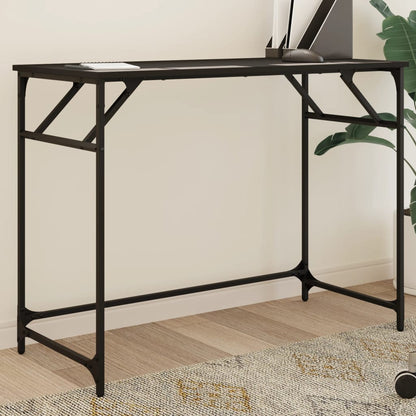 Black Engineered Wood & Steel Desk - 100x45x76 cm