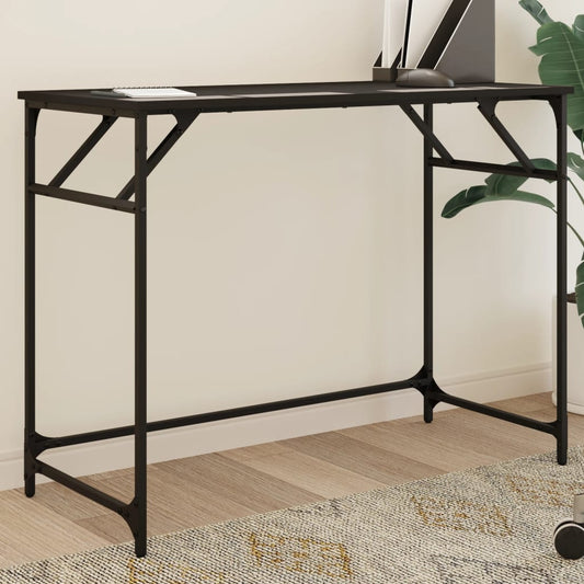 Black Engineered Wood & Steel Desk - 100x45x76 cm