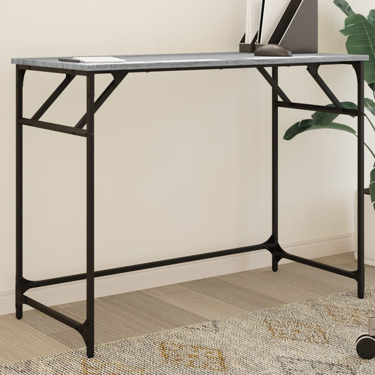Grey Sonoma Desk, Engineered Wood & Steel, 100x45x76 cm