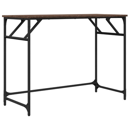 Brown Oak Desk - 100x45x76 cm - Engineered Wood & Steel