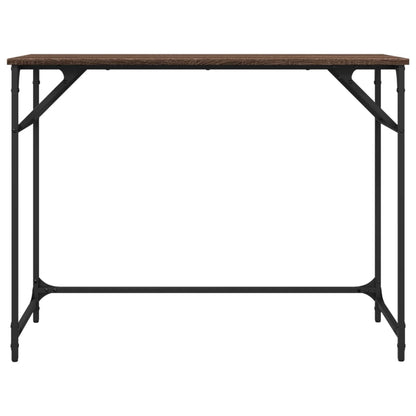 Brown Oak Desk - 100x45x76 cm - Engineered Wood & Steel