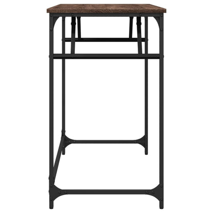 Brown Oak Desk - 100x45x76 cm - Engineered Wood & Steel
