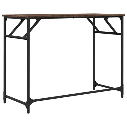Brown Oak Desk - 100x45x76 cm - Engineered Wood & Steel