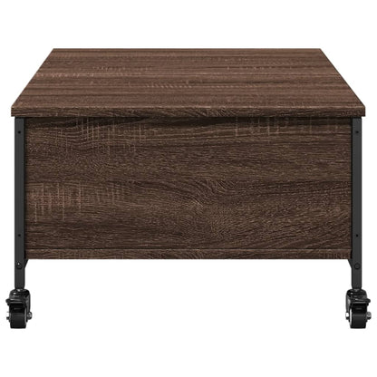 Coffee Table with Wheels Brown Oak 91x55x34 cm Engineered Wood