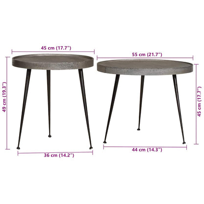 Coffee Table 2 pcs Silver Engineered Wood