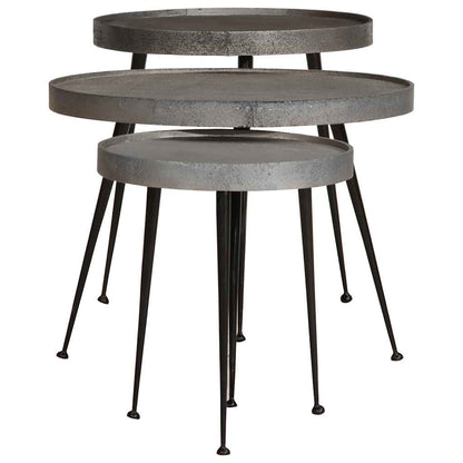Coffee Table 3 pcs Silver Engineered Wood