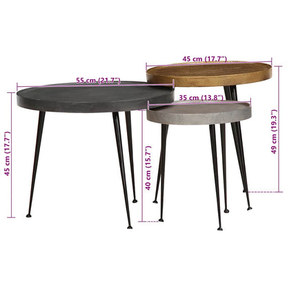 Coffee Table 3 pcs Multicolour Engineered Wood