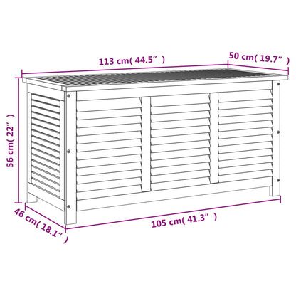 Acacia Wood Garden Storage Box with Louver 113x50x56 cm