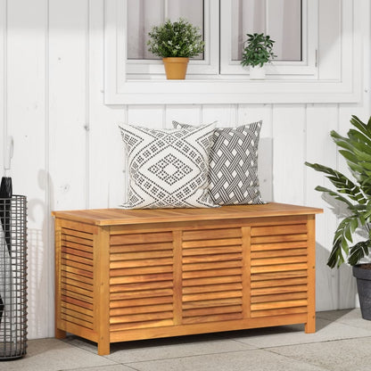 Acacia Wood Garden Storage Box with Louver 113x50x56 cm