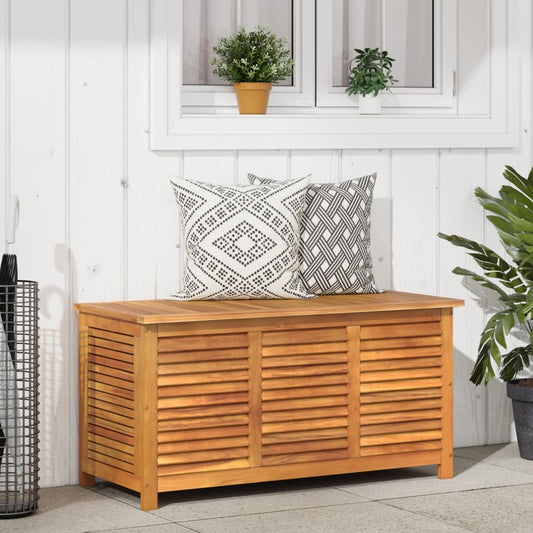Acacia Wood Garden Storage Box with Louver 113x50x56 cm