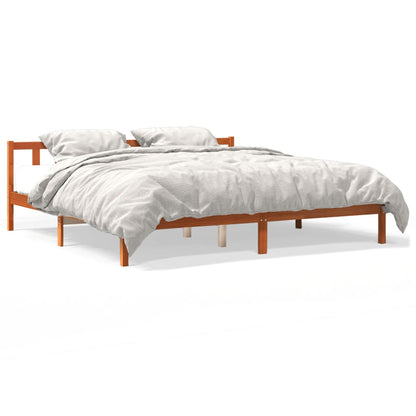 Solid Pine Bed Frame, Wax Brown, Super King 180x200 cm