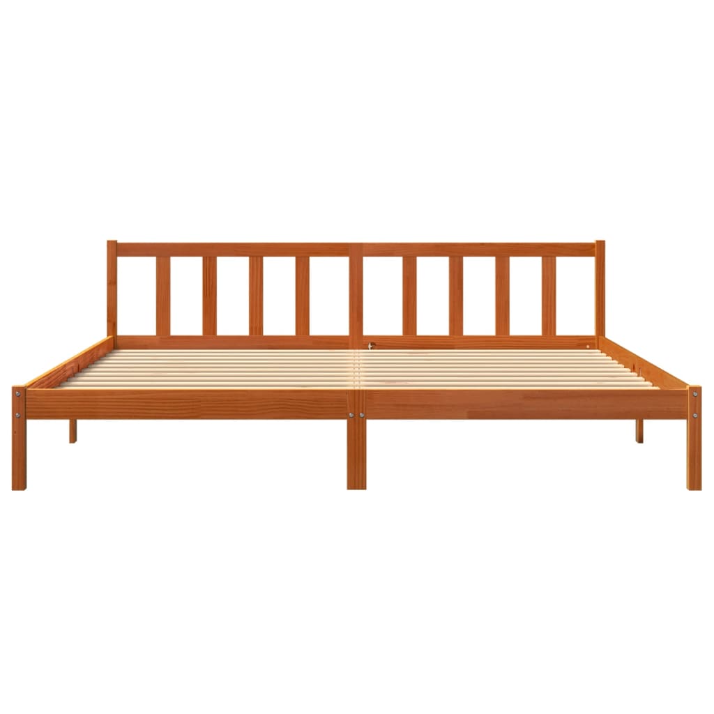 Solid Pine Bed Frame, Wax Brown, Super King 180x200 cm