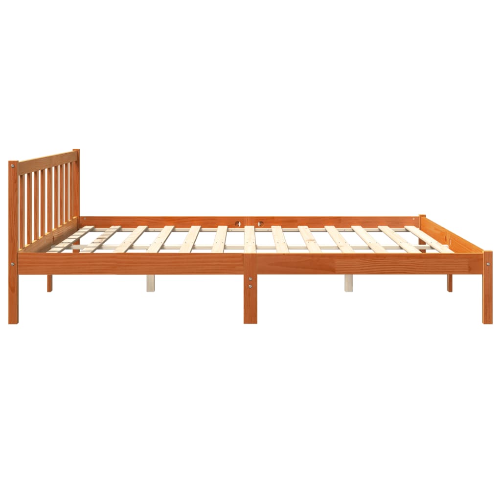Solid Pine Bed Frame, Wax Brown, Super King 180x200 cm