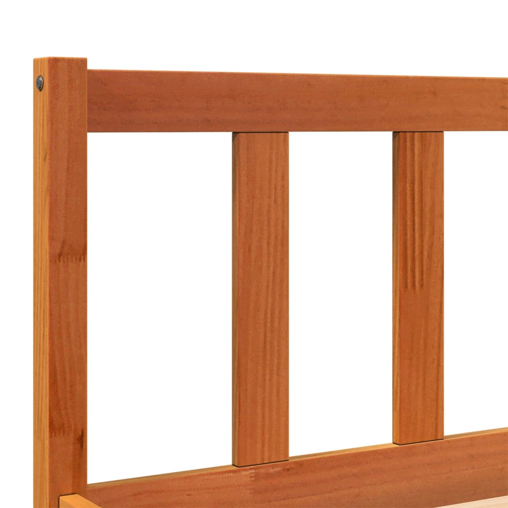 Solid Pine Bed Frame, Wax Brown, Super King 180x200 cm