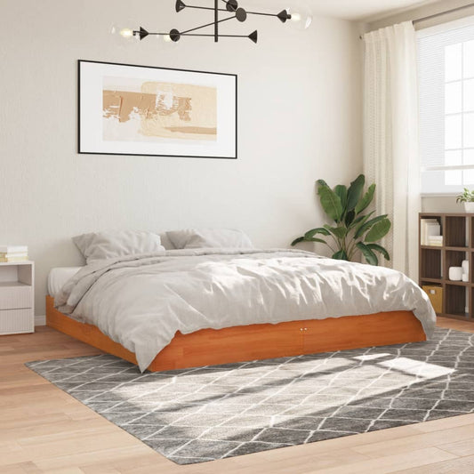 Wax Brown Solid Pine Bed Frame 180x200 cm - Super King Size