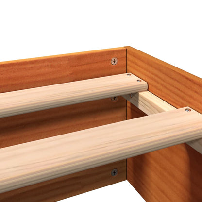 Solid Pine Bed Frame 140x200 cm, Wax Brown - No Mattress Included