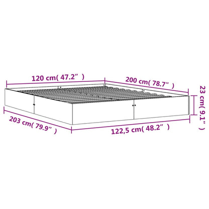 Solid Pine Wood Bed Frame 120x200 cm - Wax Brown Finish