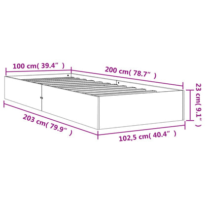Wax Brown Solid Pine Bed Frame 100x200 cm - No Mattress Included