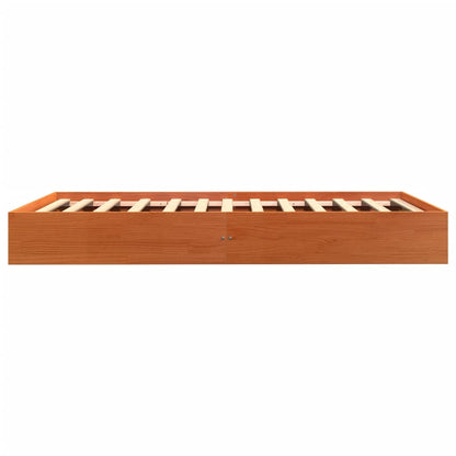 Solid Pine Wood Bed Frame, Wax Brown, Single 90x190 cm