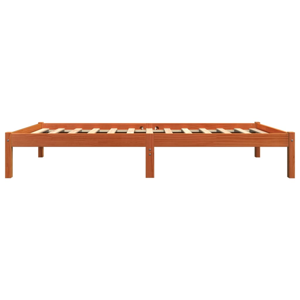 Solid Pine Bed Frame, Wax Brown, 90x200 cm - No Mattress Included