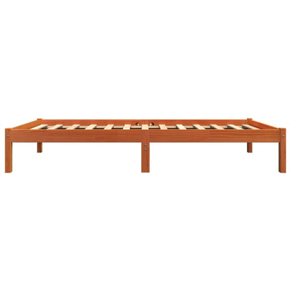 Solid Pine Bed Frame, Wax Brown, 90x200 cm - No Mattress Included