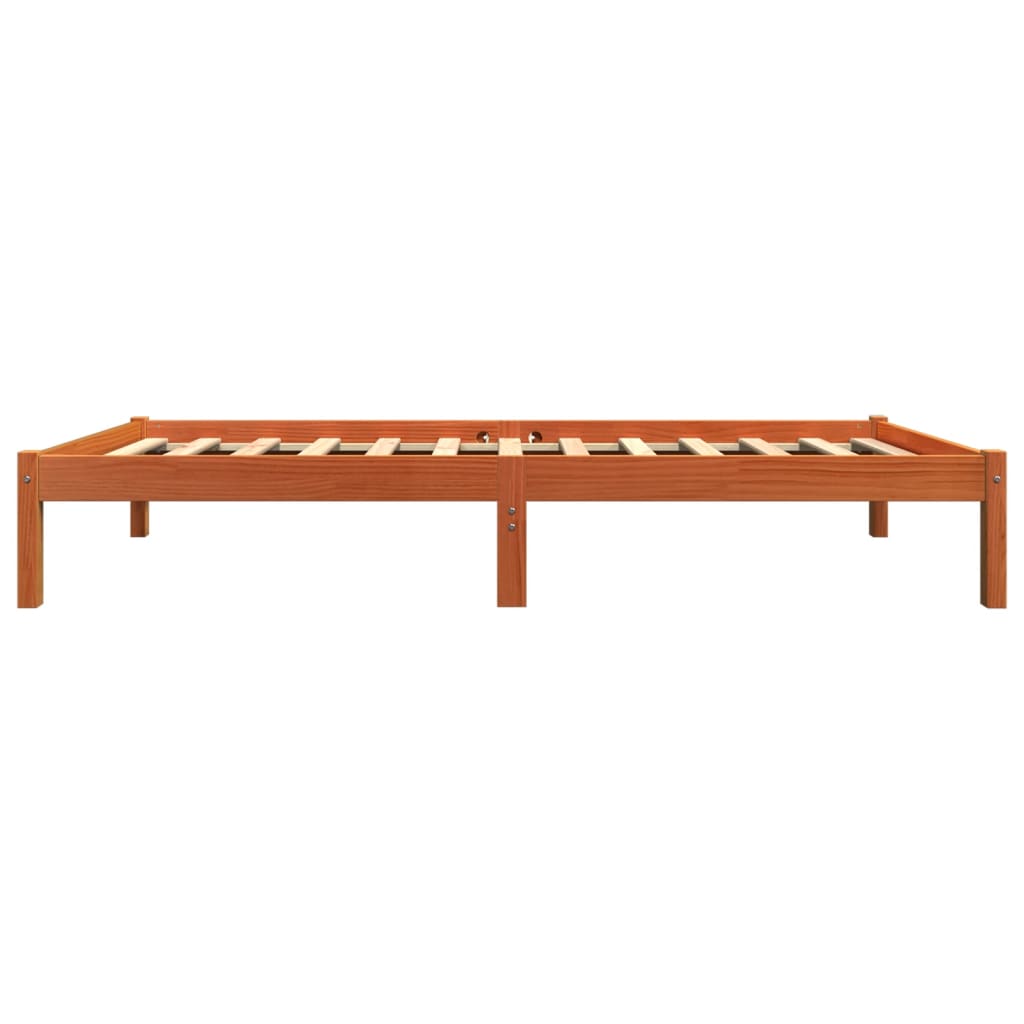 Solid Pine Bed Frame, Wax Brown, 100x200 cm (No Mattress)