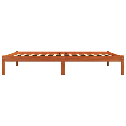 Solid Pine Bed Frame, Wax Brown, 100x200 cm (No Mattress)