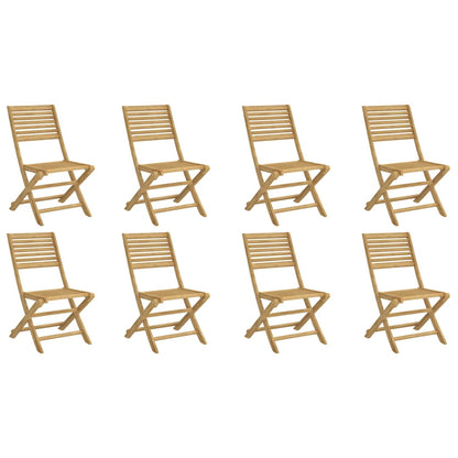 8-Piece Folding Garden Chairs - Solid Acacia Wood, 48.5x61.5x87 cm