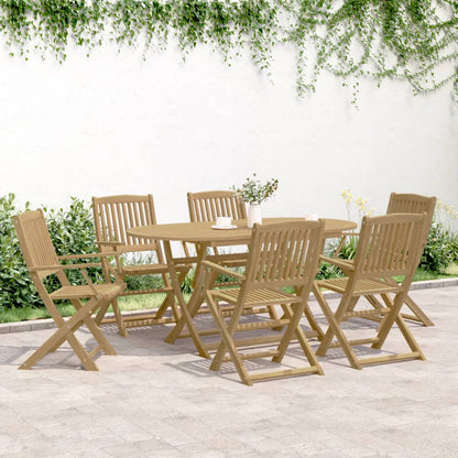 Set of 6 Acacia Wood Folding Garden Chairs 54.5x58x90 cm
